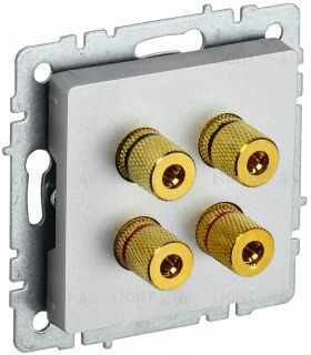 Акустическая розетка IEK Brite, алюминий BR-S40-K47 BR-S40-K47