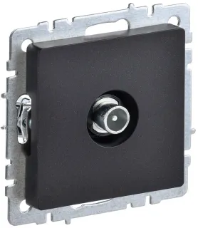 Розетка TV проходная IEK Brite, черный BR-A10-P-K02 BR-A10-P-K02