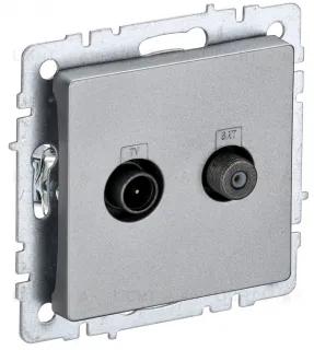Розетка TV-SAT оконечная IEK Brite, алюминий BR-AF20-O-K47 BR-AF20-O-K47