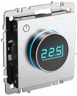 Термостат электронный с датчиком 2,4 м для теплых полов 16А, 3500Вт IEK Brite алюминий BR-RT11-K47 BR-RT11-K47