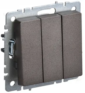 Выключатель трехклавишный IEK Brite, 10A/250В, темная бронза BR-V30-0-10-K45 BR-V30-0-10-K45