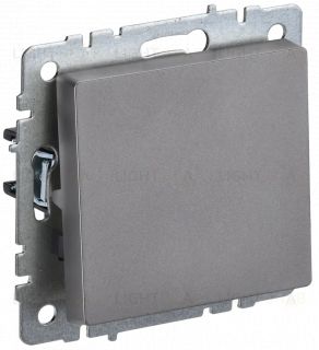 Выключатель одноклавишный кнопочный IEK Brite, 10A/250В, сталь BR-V14-0-10-K46 BR-V14-0-10-K46