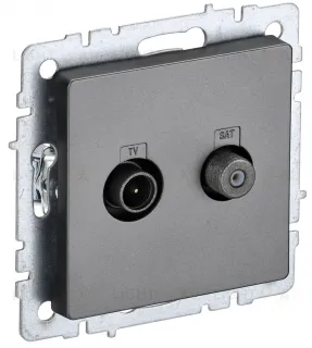 Розетка TV-SAT оконечная IEK Brite, сталь BR-AF20-O-K46 BR-AF20-O-K46