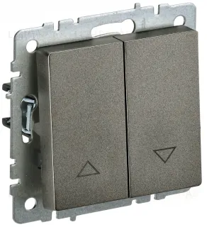 Выключатель двухклавишный самовозвратный управления жалюзи IEK Brite, темная бронза BR-V15-0-10-K45 BR-V15-0-10-K45