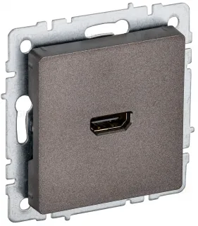 HDMI розетка одинарная тип А IEK Brite, темная бронза BR-H10-K45 BR-H10-K45
