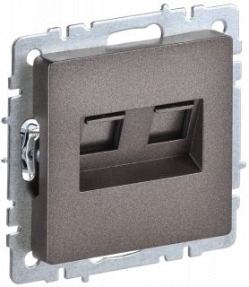 Розетка компьютерная двойная 5е кат., IEK Brite, 10A/250В, темная бронза BR-K20-1-K45 BR-K20-1-K45