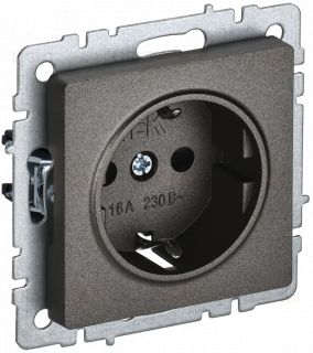 Розетка с заземлением со шторками IEK Brite, 16A/250В, темная бронза BR-R14-16-K45 BR-R14-16-K45