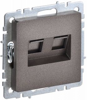 Розетка интернет двойная RJ45 кат.6 IEK Brite темная бронза BR-K20-2-K45 BR-K20-2-K45