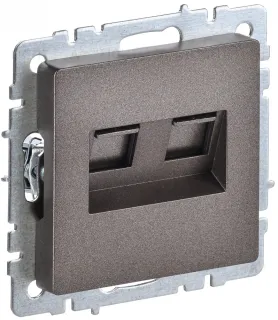 Розетка компьютерная 5е кат. и телефонная, IEK Brite, 10A/250В, темная бронза BR-KT20-O-1-K45 BR-KT20-O-1-K45