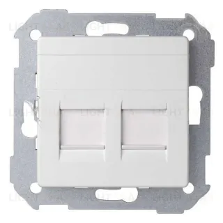 Розетка компьютерная двойная RJ45 5cat. Simon 82 Concept, белый матовый 8200006-090 8200006-090