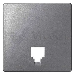 Розетка телефонная одинарная RJ11 Simon 82 Concept, титан матовый 75480-30+8200062-096 75480-30 + 8200062-096