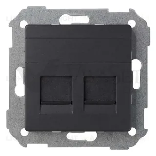 Розетка компьютерная двойная RJ45 5cat. Simon 82 Concept, черный матовый 8200006-098 8200006-098