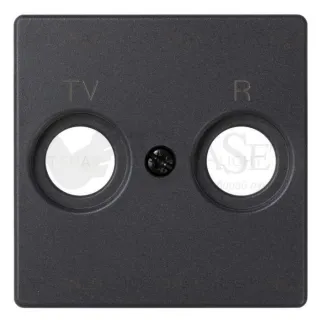 Телевизионная розетка R-TV единственная Simon 82 Concept, черный матовый 75486-39+8200053-098 75486-39 + 8200053-098