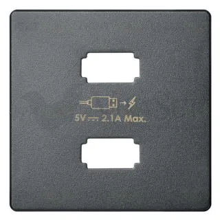 Розетка USB двойная для зарядки 2,1А/5В Simon 82 Concept, титан матовый 7511096-039+8221096-096 7511096-039 + 8221096-096