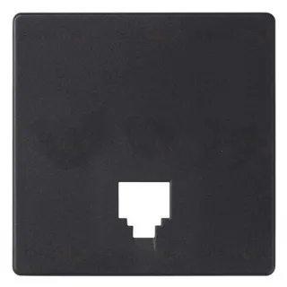 Розетка телефонная одинарная RJ11 Simon 82 Concept, черный матовый 75480-30+8200062-098 75480-30 + 8200062-098