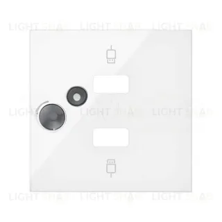 Розетка USB 2.0 тип А двойная для передачи данных Simon 100, винтовой зажим, белый глянец 10000562-039+10001090-130 10000562-039 + 10001090-130