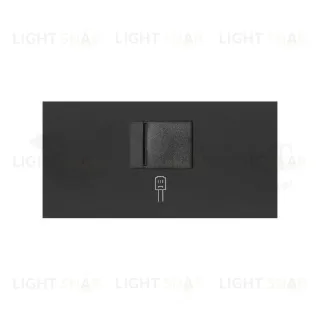 Розетка компьютерная одинарная RJ45 6-й кат. Simon 100, черный матовый 10000544-039+10000005-238 10000544-039 + 10000005-238