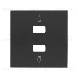 Розетка USB 2.0 тип А двойная для передачи данных Simon 100, винтовой зажим, черный матовый 10000562-039+10001090-238 10000562-039 + 10001090-238