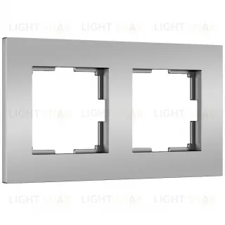 Рамка двойная Werkel Slab серебро матовый a062813 a062813