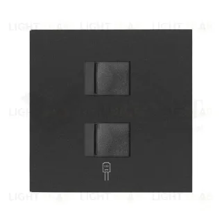 Розетка компьютерная двойная RJ45 6-й кат. Simon 100, черный матовый 10002544-039+10000006-238 10002544-039 + 10000006-238