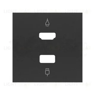 Розетка HDMI v1.4 + USB 2.0 тип A Simon 100, черный матовый 10000563-039+10001095-238 10000563-039 + 10001095-238