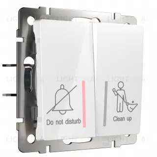 Выключатель двухклавишный для отелей 10А Werkel, белый a054307 a054307