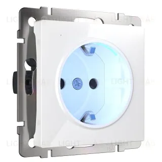 Розетка с заземлением 16A/250В с подсветкой Werkel, белый a051125 a051125