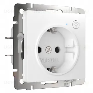 Розетка с заземлением c Wi-Fi умный дом 16A/250В, винтовой зажим Werkel, белый a056417 a056417
