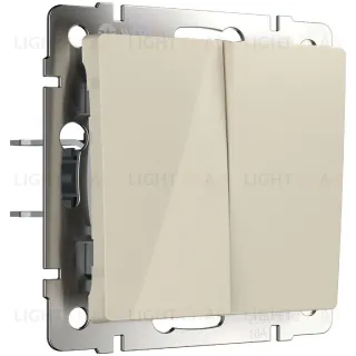 Выключатель двухклавишный с самовозвратом Werkel слоновая кость a062573 a062573