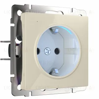 Розетка с заземлением 16A/250В с подсветкой Werkel, слоновая кость a054522 a054522