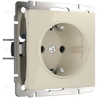 Розетка с заземлением 16A/250В бевинтовой зажим Werkel, слоновая кость a051478 a051478