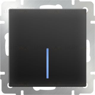 Выключатель одноклавишный с подсветкой Werkel 10A/250В черный матовый a051599 a051599