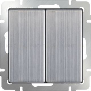 Выключатель двухклавишный Werkel 10A/250В глянцевый никель a051081 a051081