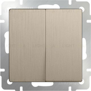 Выключатель двухклавишный Werkel 10A/250В, шампань рифленый a051423 a051423
