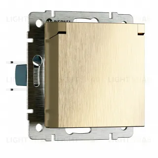 Розетка влагозащищенная с заземлением с защитной крышкой и шторками Werkel 10A/250В, винтовой зажим, шампань рифленый a069604 a069604