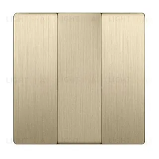 Выключатель трехклавишный Werkel 10A/250В шампань рифленый a051131+Набор клавиш для выключателя трехклавишного Werkel, шампань рифленый a051131 + a051425