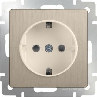 Розетка с заземлением Werkel 16A/250В, винтовой зажим, шампань рифленый a051434 a051434