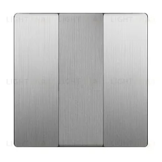 Выключатель трехклавишный Werkel 10A/250В серебряный рифленый a051131+Набор клавиш для выключателя трехклавишного Werkel, серебряный рифленый a051131 + a051353