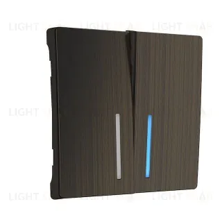 Выключатель двухклавишный с подсветкой Werkel 10A/250В, бронзовый a051114+Набор клавиш для выключателя двухклавишного с подсветкой Werkel, бронзовый a051114 + a051067