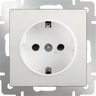 Розетка с заземлением Werkel 16A/250В, винтовой зажим, перламутровый рифленый a051184 a051184