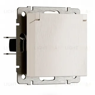 Розетка влагозащищенная с заземлением с защитной крышкой и шторками Werkel 10A/250В, винтовой зажим, перламутровый рифленый a069601 a069601