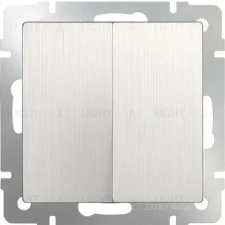 Выключатель двухклавишный проходной Werkel 10A/250В (из 2-х мест), перламутровый рифленый a051185 a051185