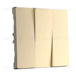 Выключатель трехклавишный Werkel 10A/250В, шампань a051131+Набор клавиш для выключателя трехклавишного Werkel, шампань a051131 + a050860