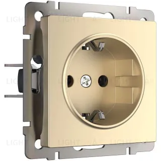 Розетка с заземлением и шторками Werkel 16A/250В, винтовой зажим, шампань a050858 a050858