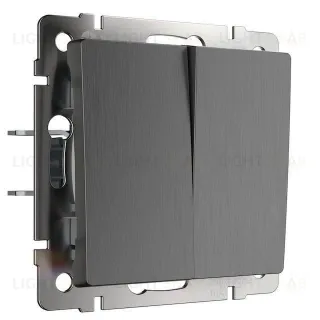 Выключатель двухклавишный Werkel 10A/250В графит рифленый a050756 a050756