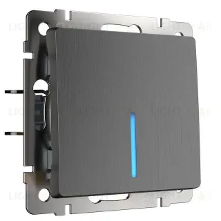 Выключатель одноклавишный проходной с подсветкой Werkel 10A/250В (из 2-х мест), графит рифленый a051687 a051687