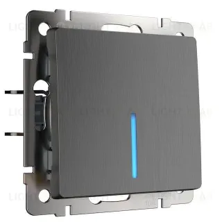 Выключатель одноклавишный с подсветкой Werkel 10A/250В графит рифленый a050749 a050749