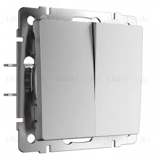 Выключатель двухклавишный Werkel 10A/250В серебряный матовый a063609 a063609