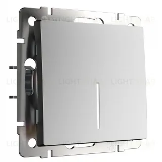 Выключатель одноклавишный проходной с подсветкой Werkel 10A/250В (из 2-х мест), серебряный матовый a063615 a063615
