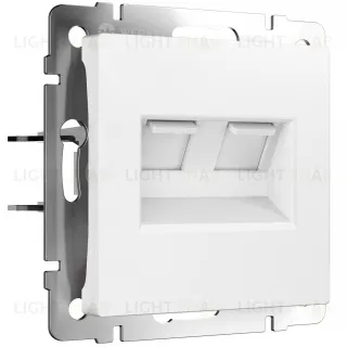 Интернет розетка двойная Werkel 5 категории RJ-45 белый матовый a062408 a062408